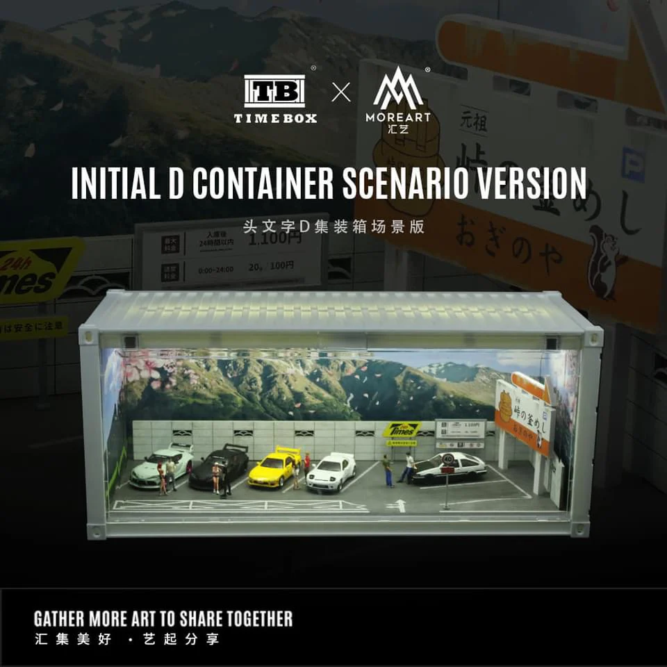 MOREART Initial D Container Parking Lot Scene 1:64 Diorama with LED Lighting