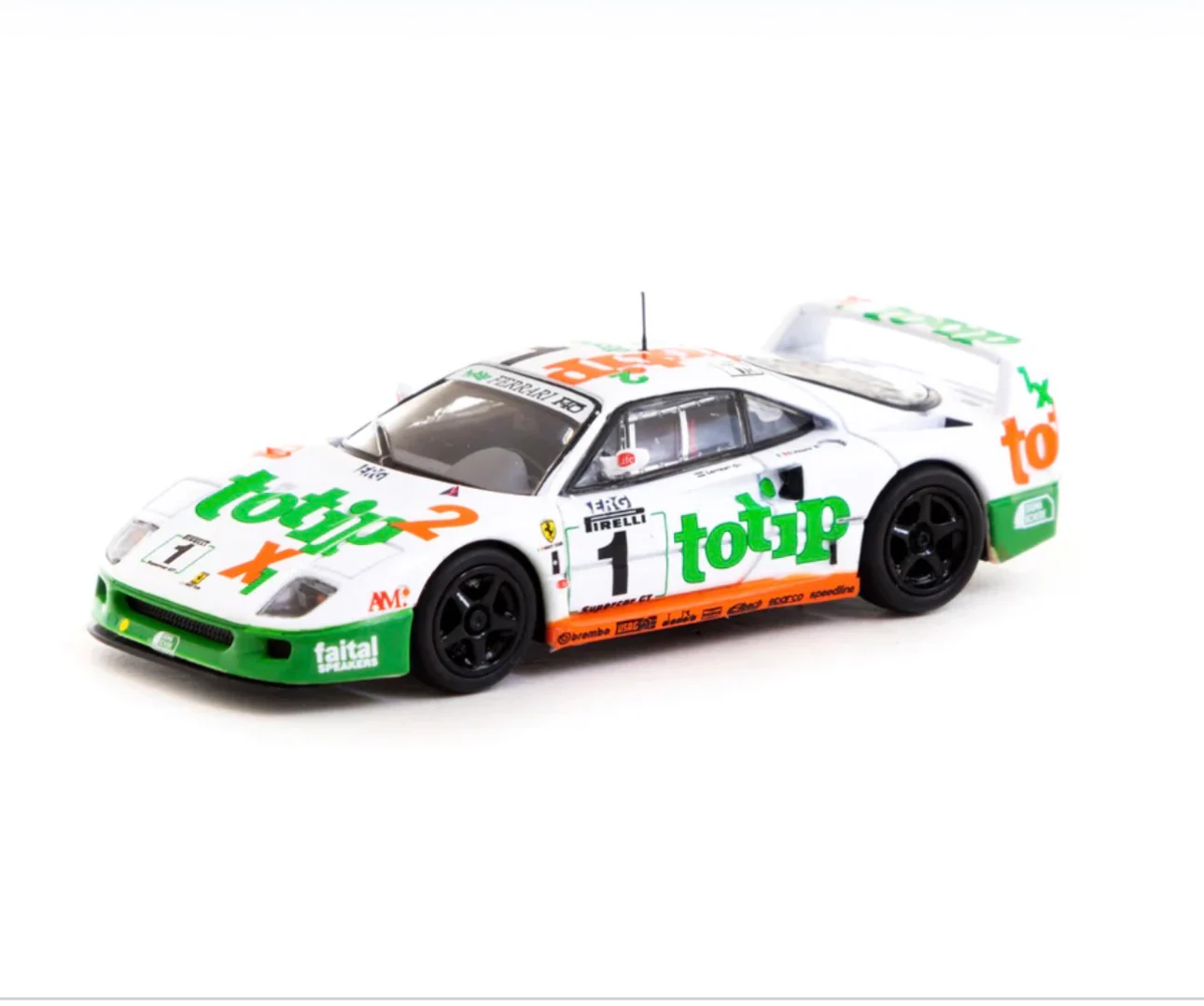 Tarmac Works X Hobby64 1/64 Ferrari F40 GT – Italian GT Chashipmpion1994 #1 – F. D’Amore, O. Larrauri – White – Special Edition - Image 5