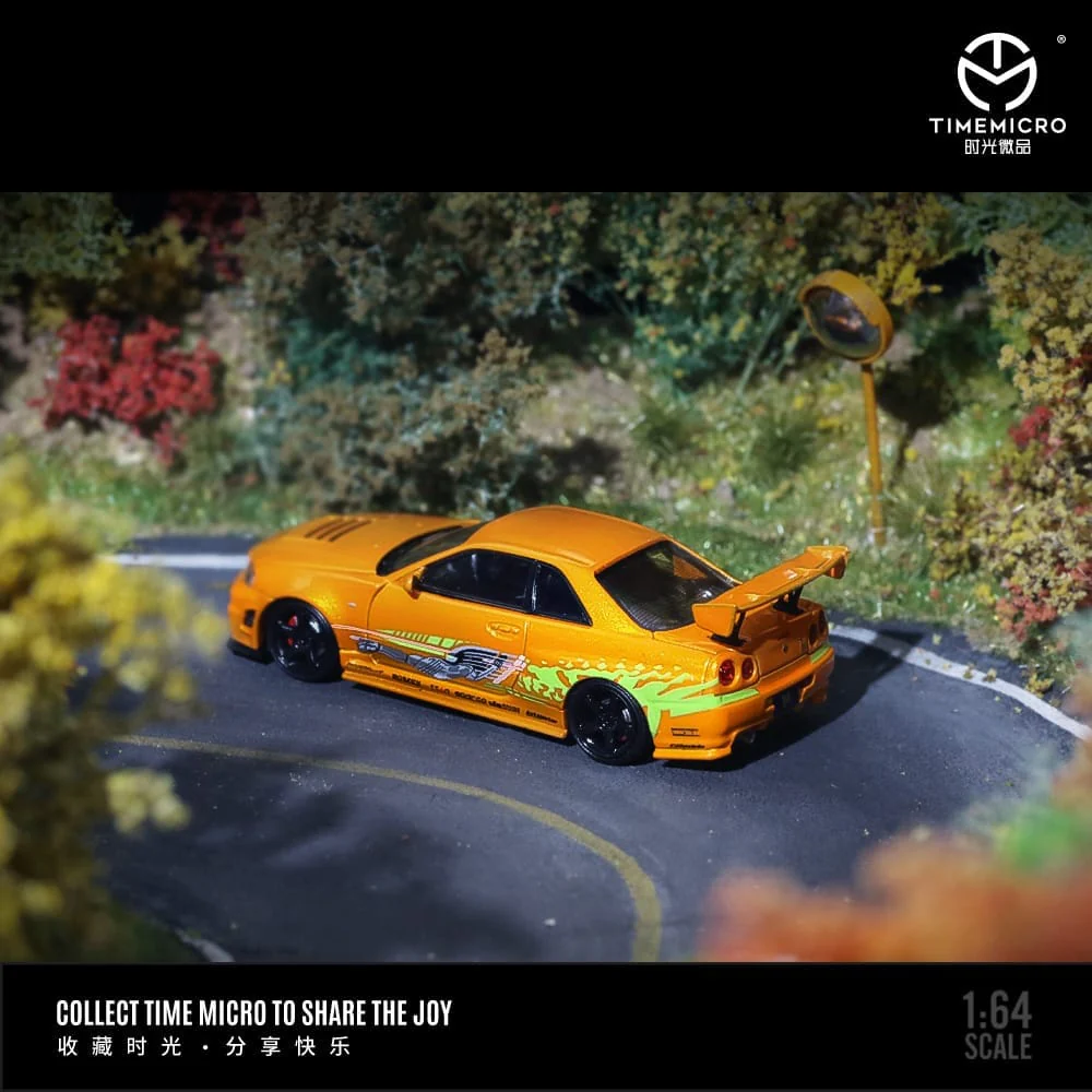 TIME MICRO 1:64 Nissan Skyline R34 GT-R Nismo Z-Tune FNF Red or FNF Orange - Image 2